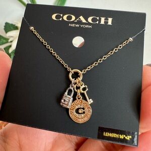 NWT‎ Coach Coin Multi Charm Pendant Necklace